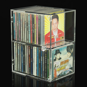 cd收纳盒透明有盖防尘家用卧室唱片光专辑，收纳展示桌面碟片收纳盒