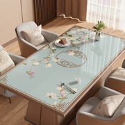 新中式餐桌垫PVC软玻璃桌布免洗防水防油隔热垫桌面家用茶几台布