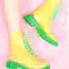 透明雨鞋韩国水晶果冻鞋平底马丁雨靴时尚防水防滑女鞋糖果色水鞋