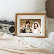 实木打印洗照片做成婚纱照相框情侣摆台6寸相片带结婚照挂墙8寸