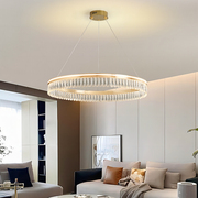 客厅灯led北欧轻奢水晶，吊灯现代简约2024圆形，主卧室餐厅灯具