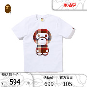 BAPE女装秋冬格纹卡通BABY MILO印花图案短袖T恤X10001L