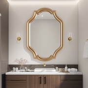 复古化妆镜卫生间镜子欧式轻奢浴室镜美式梳妆镜挂墙式壁挂装饰镜