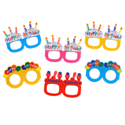 生日派对装饰布置道具眼镜纸质眼镜儿童生日聚会派对道具卡通眼镜