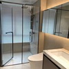 杭州2024极简网红淋浴房304不锈钢隔断一字移门3C认证钢化玻璃