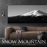 雪山客厅沙发背景墙装饰画，长横幅床头挂画雪山，超大风景画高清画