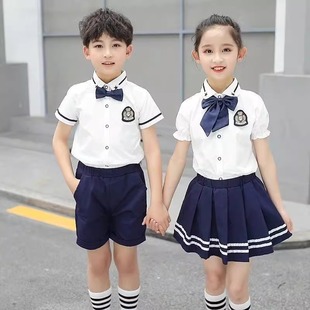 幼儿园服夏季英伦学院风校服，套装小学生班服合唱服毕业照演出服装