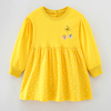 女童黄色长袖连衣裙宝宝秋季童装，儿童纯棉圆领洋气，公主裙t恤裙子8