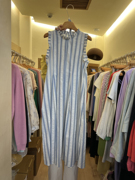 韩版夏季潮流时尚韩国东大门气质个性条纹无袖背心休闲连衣裙
