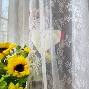 韩式蕾丝窗纱成品美式田园窗帘，窗纱白纱客厅阳台厨房飘窗穿杆帘