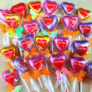 心形巧克力棒棒糖代可可脂爱心，巧克力结婚喜糖情人，节花束糖果60支