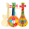 儿童手工绘画涂鸦白坯木质小吉他 幼儿园DIY创意白模填色乐器模具