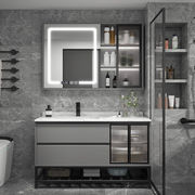 轻奢实木卫生间现代简约岩板浴室柜组合洗漱台洗手洗脸盆柜小户型