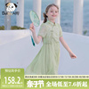 女童新中式连衣裙2024夏季洋气，儿童国风公主裙中大童立领裙子