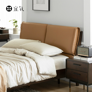 宜氧阿尔法床榉木排骨架布艺，床现代简约中古复古风，科技布布床(布布床)