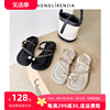 弄里人佳大码女鞋41-43凉鞋夏平底(夏平底)潮罗马风套趾4042加宽胖脚