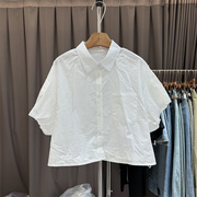 BALALA8519夏季韩版宽松显瘦百搭纯色泡泡袖衬衫上衣女装