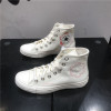 converse匡威allstar刺绣碎花，米黄色女子高帮帆布鞋a05195c