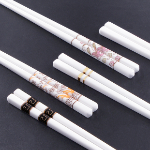 骨瓷筷子单人装一双高档中式陶瓷筷子家用欧式防潮防霉环保尖头筷