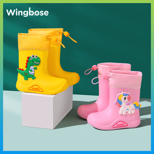 Wingbose儿童雨鞋男女童雨靴小童幼儿园软底水鞋防滑防水宝宝雨靴