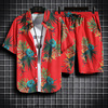 夏威夷沙滩衬衫套装男士宽松短袖泰国潮牌海南岛服旅游半袖花衬衣