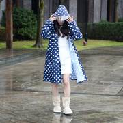 韩国日本时尚成人男女圆点波点雨衣雨披长款全身防暴雨大帽檐风衣
