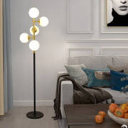 金色落地灯客厅卧室床头，美式简约后现代沙发，地灯创意遥控立式台灯