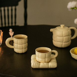 创意面包ins风陶瓷餐具，咖啡杯碟马克，水牛奶杯子茶壶餐盘沙拉碗
