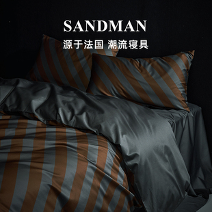 sandman联名四件套床上100支贡缎高端长绒棉，全棉纯棉床单被套床品