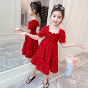 女童夏装连衣裙2024韩版洋气小女孩公主裙儿童网红雪纺裙子潮