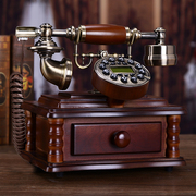 实木欧式仿古电话机复古时尚创意个性电话机，家用固定有绳电话座机