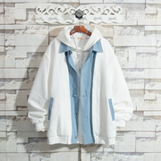 btmg白糖玫瑰24设计感假两件华夫格翻领，外套男白色简约韩版夹克潮