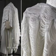 白色剪纸双层针织布弹力柔软创意，打底裙子外套毛衣服装设计师面料