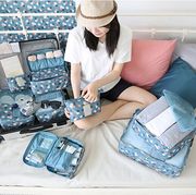 旅行收纳袋行李箱整理包密封(包密封)分类袋子旅游非必备衣物装衣服套装