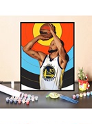 数字油彩画diy油画人物NBA篮球明星手绘填色手工装饰画勇士库里