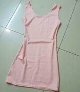 韩版时尚女夏装品修身橙粉色，无袖带闪亮丝背心裙短款连衣裙子