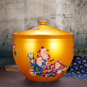 陶瓷米缸酒坛子，10-20斤装釉下彩青花瓷圆罐子，带盖密封家居储物缸