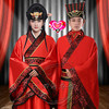 古代古装红色新娘新郎，中式结婚喜服婚礼，服装汉服唐朝汉朝婚服男女