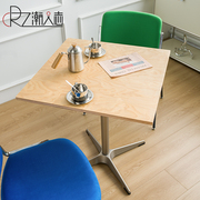 北欧轻奢海洋板方桌家用餐桌简约现代小户型网红奶茶咖啡厅圆桌子