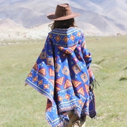 民族风旅行披肩斗篷新疆西藏大西北草原旅游穿搭拍照保暖外搭披风