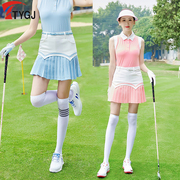 高尔夫球服装 女士短裙 防走光运动百褶裤裙 白蓝白粉色