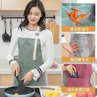 日式围裙女家用厨房防水防油工作服，成人男士做饭的专用可擦手围腰