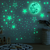 夜光月球星星组合墙贴儿童房幼儿园客厅天花板沙发背景装饰墙贴画