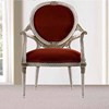 美式乡村实木雕花餐椅欧式做旧描金圆背椅新古典布艺单人沙发