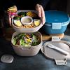 科罗恩多功能大容量沙拉，碗密微波炉饭盒泡面碗，双层分格便当午餐盒
