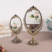 欧式复古公主镜子化妆镜，女台式桌面大号金属，高清双面镜仿古铜镜