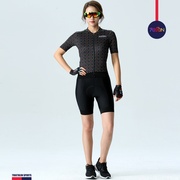 CR黑彩圆点专业女款自行车骑行服短袖速干透气女士单车运动上衣