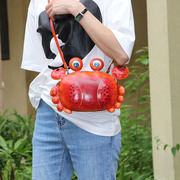 纯手工牛皮小包卡通动物螃蟹手机包真皮斜挎包夏季个性可爱单肩包