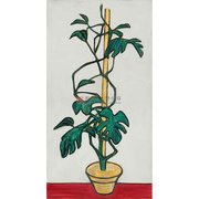 中式玄关花卉植物装饰画，常玉油画常青藤手绘书房现代娱乐场所挂画