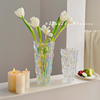 北欧轻奢水晶玻璃花瓶透明客厅，网红插花玫瑰百合，鲜花装饰花器摆件
